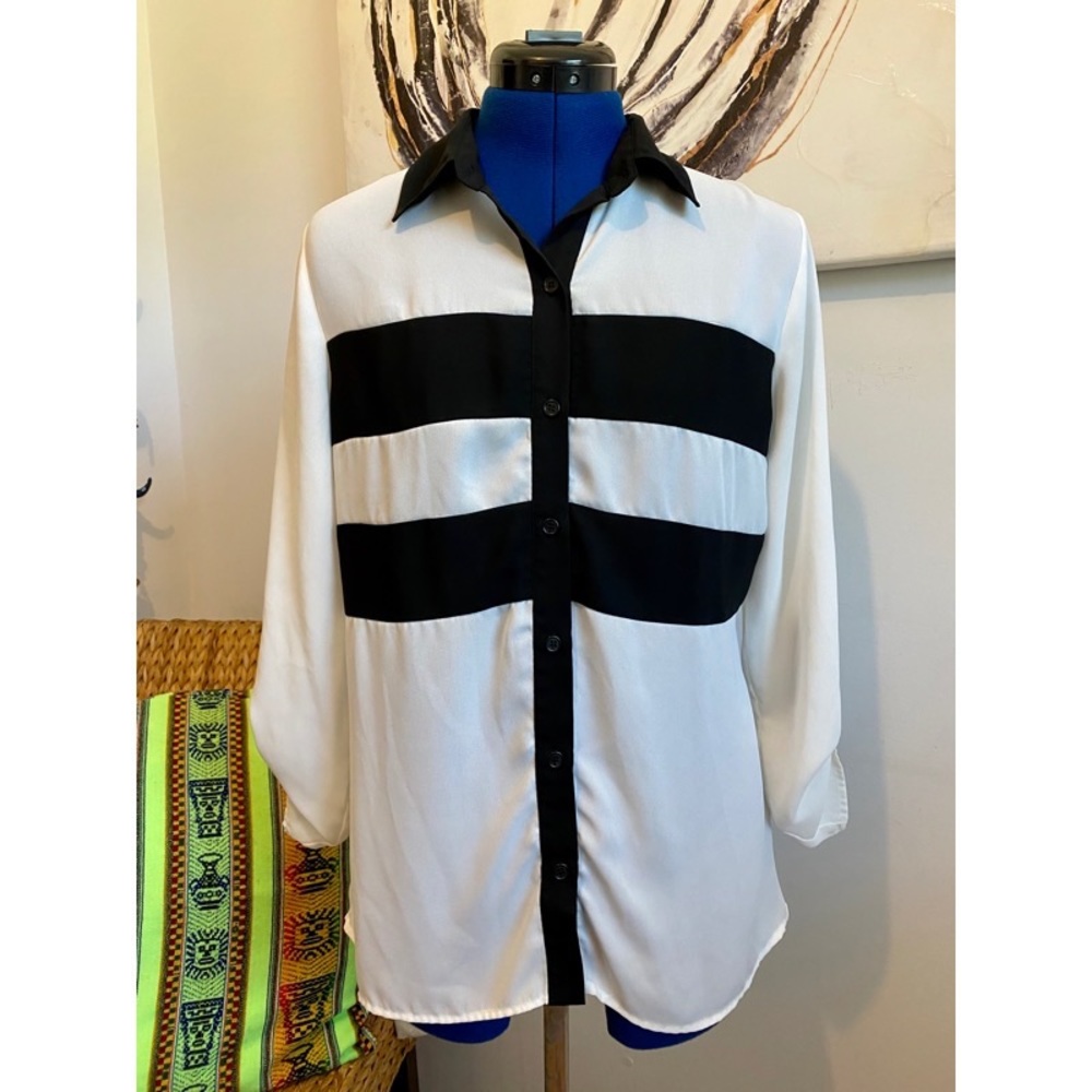 Studio Y Striped Button Down Shirt
